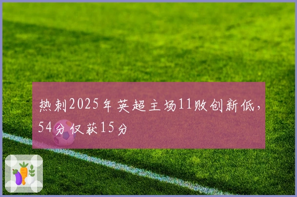 热刺2025年英超主场11败创新低，54分仅获15分