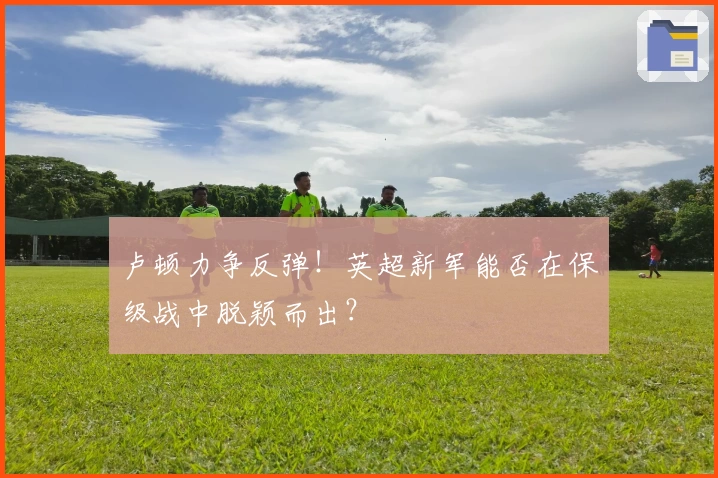 卢顿力争反弹！英超新军能否在保级战中脱颖而出？